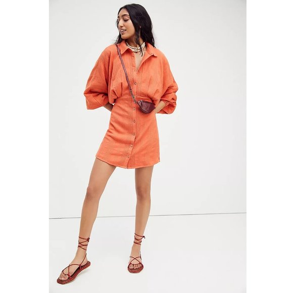 Free People Moni Mini Dress / Medium / Black Exaggerated Sleeves Endless Summer - Picture 4 of 8